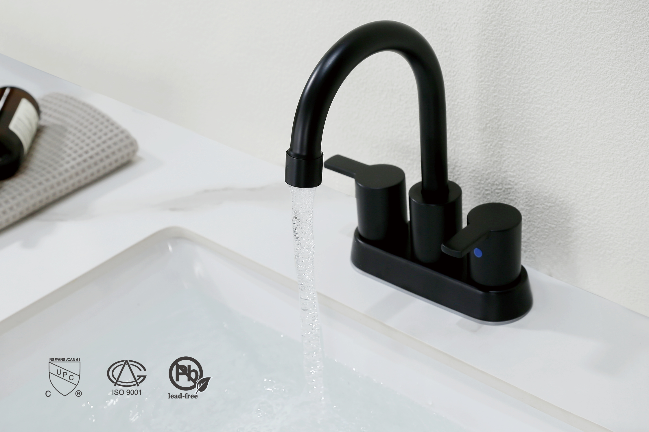 Torneira para lavat&oacute;rio preta