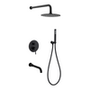 Samliyu Black Shower Torneira Conjunto de parede Montagem de parede Banheiro quente e frio misturador de água fria Taps Sistema de chuveiro de chuva escondido