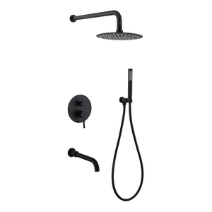 Samliyu Black Shower Torneira Conjunto de parede Montagem de parede Banheiro quente e frio misturador de água fria Taps Sistema de chuveiro de chuva escondido