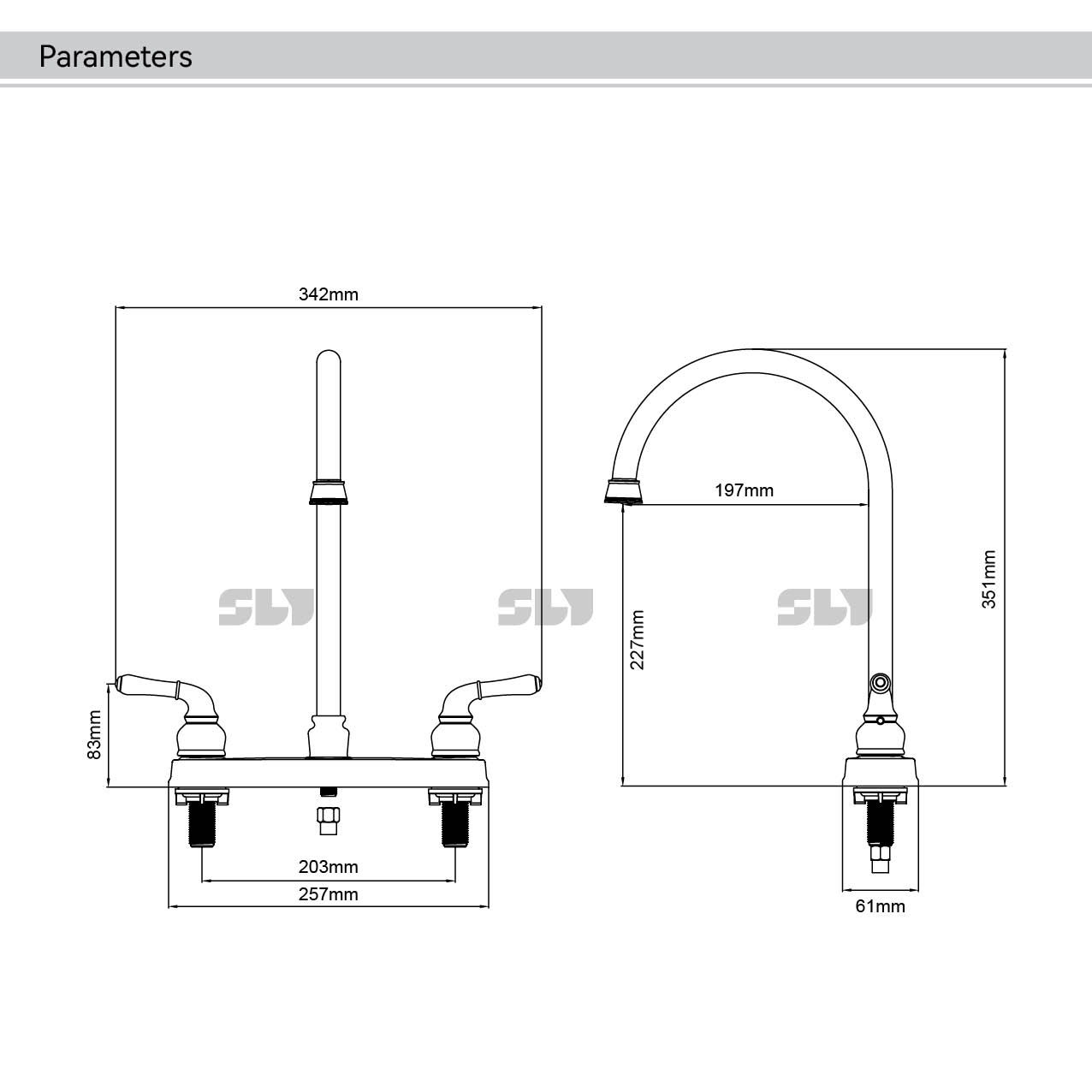 torneira de cozinha de duas al&ccedil;as