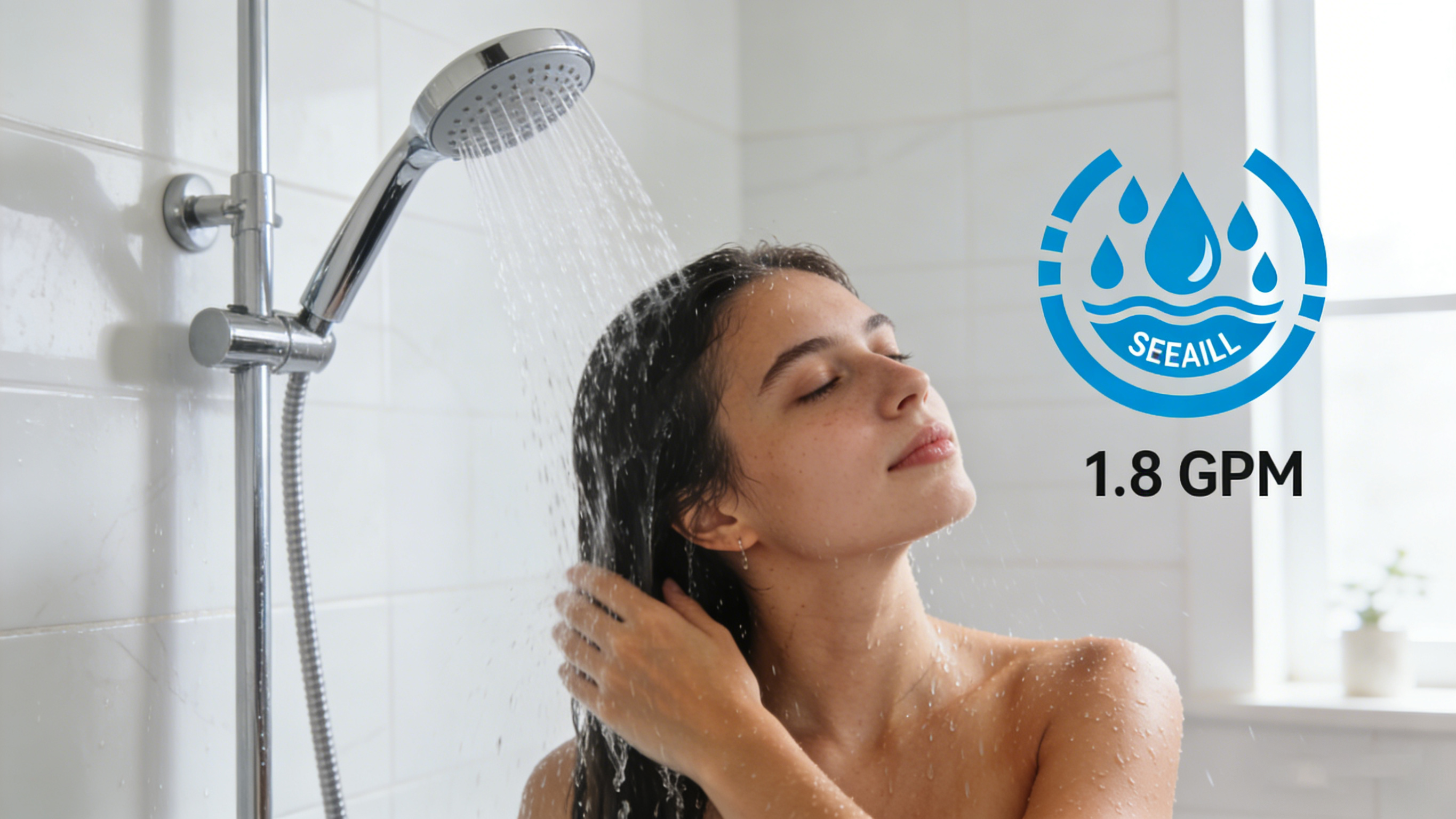 Cabe&ccedil;a de chuveiro de 1,8 Gpm