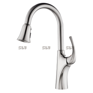 Venda de dinheiro exclusiva de níquel escovado Crown Water Ridge puxe a torneira da cozinha 