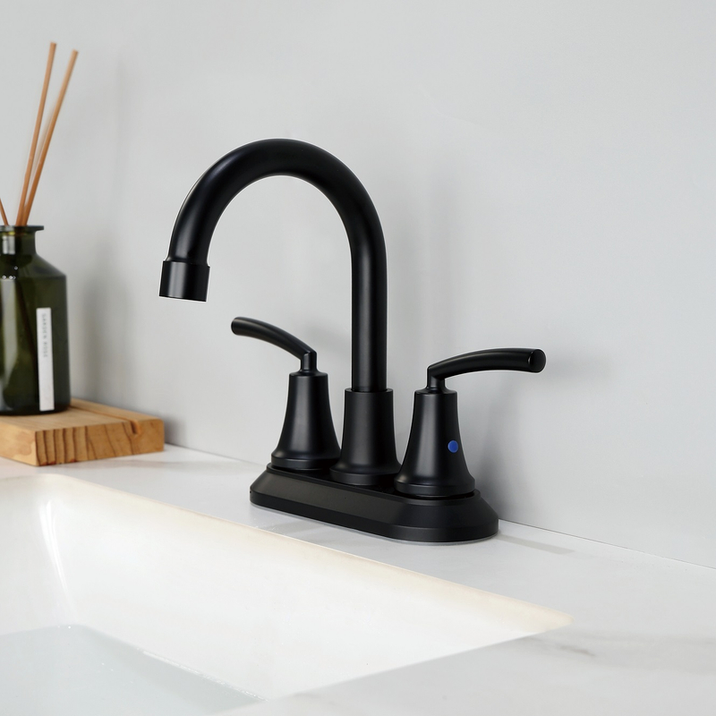 Torneira de banheiro preto fosco de zinco para Bathtub Taps Basin Mixer