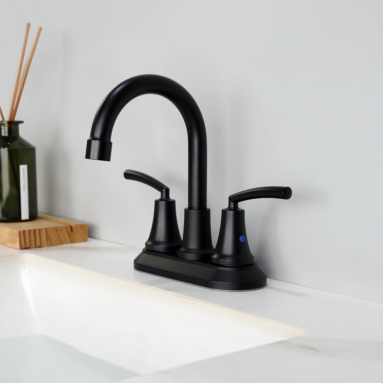 Torneira de banheiro preto fosco de zinco para Bathtub Taps Basin Mixer