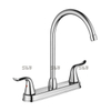 Sly Two Handle Torneira de cozinha de cozinha High ARC 360 Tubo de aço inoxidável de aço inoxidável Torneira de cozinha de 3 buracos