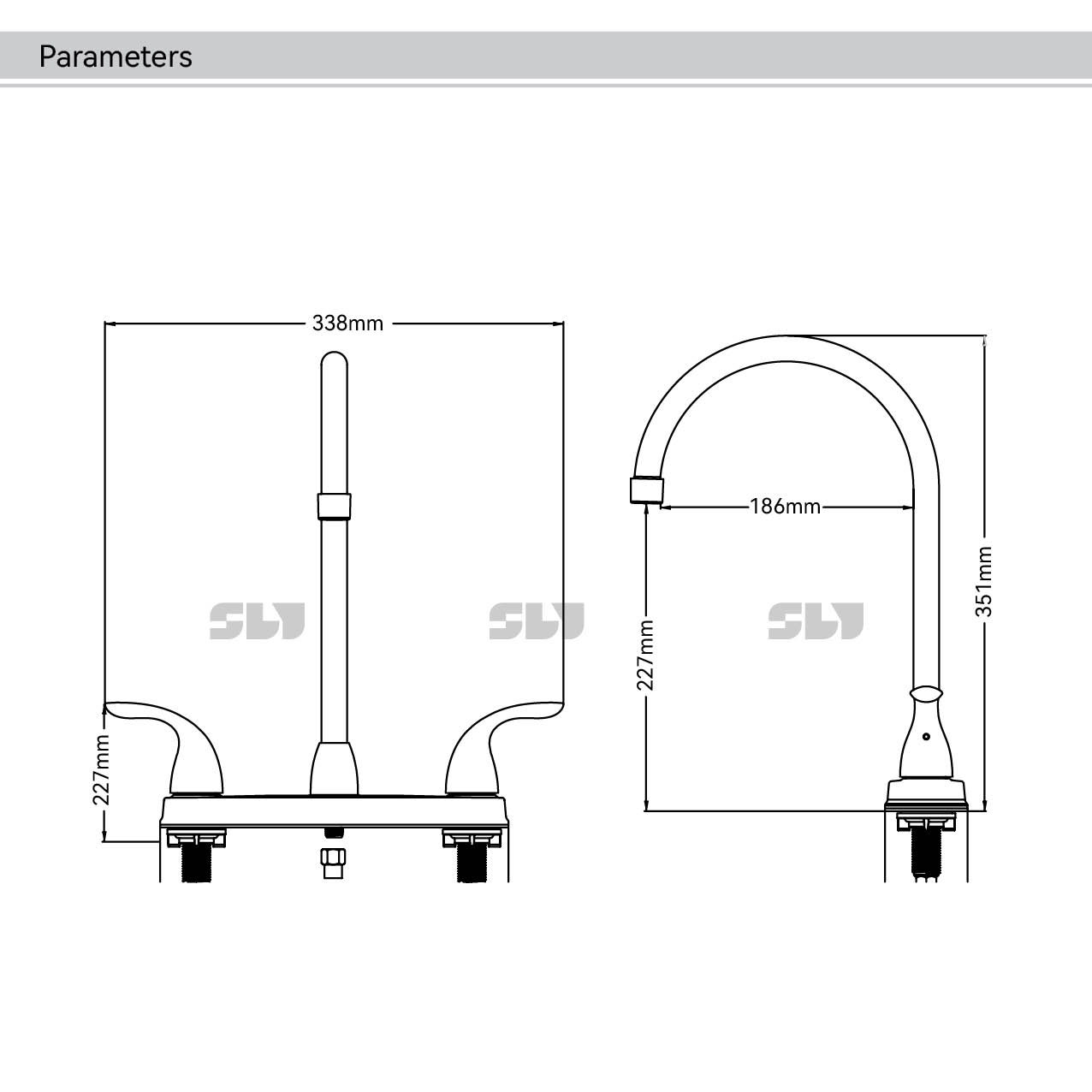 Torneira de cozinha traseira