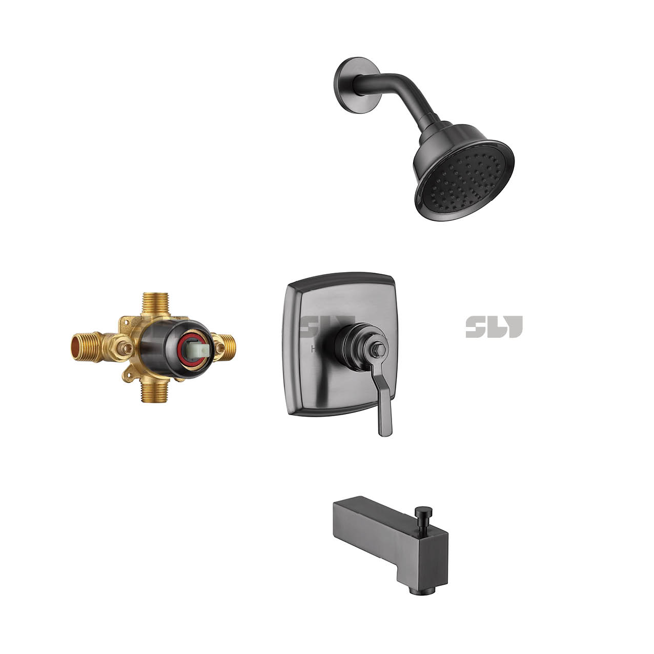Conjunto de combinação de parede ascastadas Torneira de luxo de luxo de duas funções de chuveiro escondido 