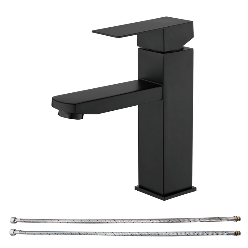 Torneiras de alavanca única de banheiro com desconto preto fosco preto fosco