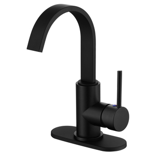 Plástico plástico preto fosco preto aço inoxidável misturador de pia Bacia redonda torneira de torneira para bacia de banheiro