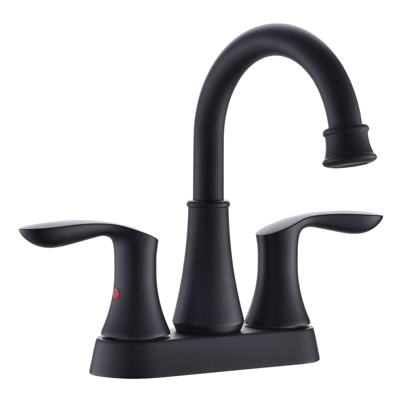 Sly zinco fosco preto cachoeira de torneira de torneira de maçaneta única pia de banheiro Modern