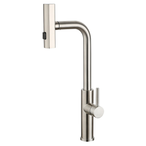 Níquel escovado astuto puxando água toque de alça única pia design criativo de duas em um em uma torneira de cozinha pull out