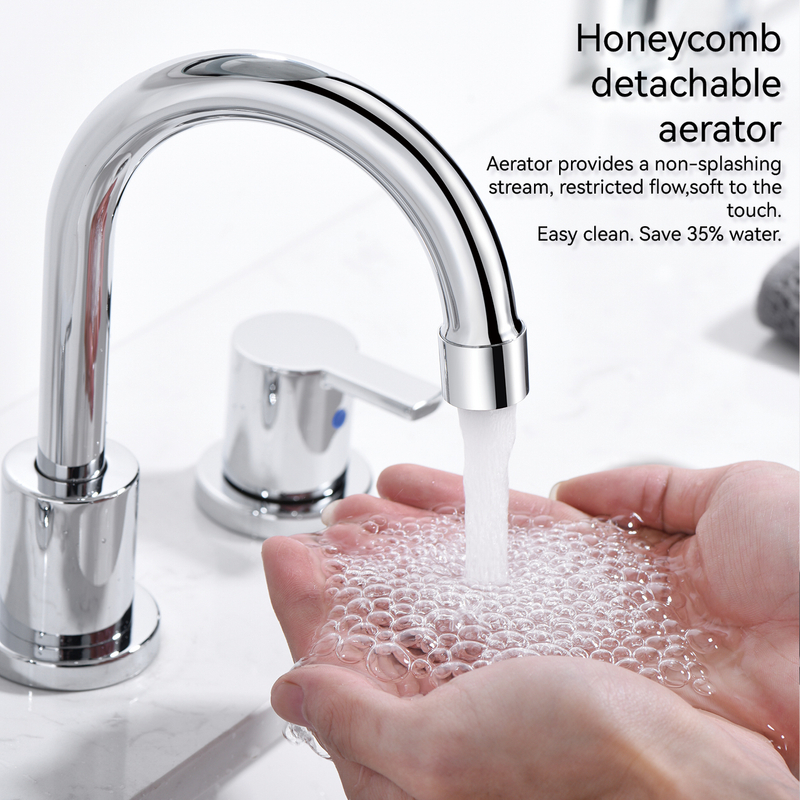 Bacia de banheiro astíssimos banheiros amassados ​​da bacia face torneira Cupc Double Handle torneira 
