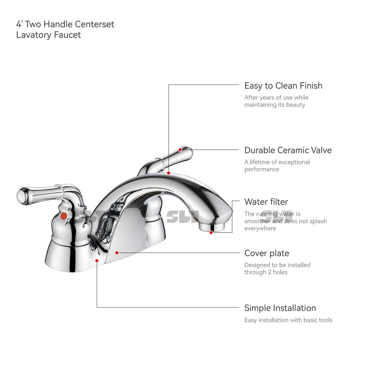 Sly Samliyu Dual Holdin Basin Mixer Tap Tap Banheiro Torneira 
