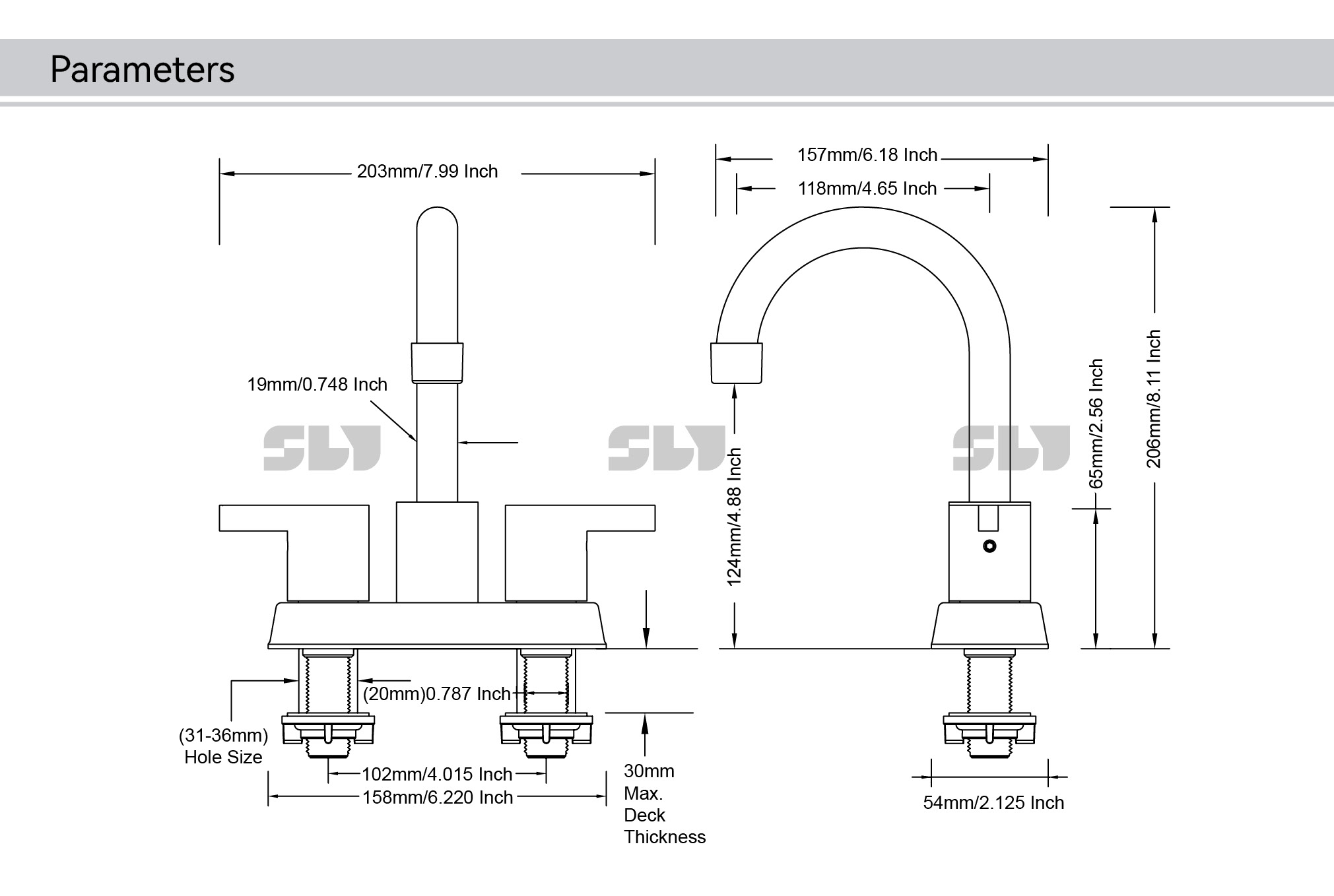 Torneira com duas al&ccedil;as