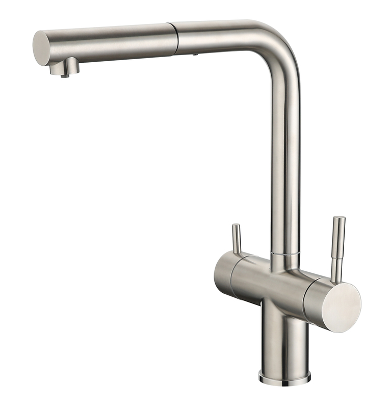 Torneira de cozinha de níquel escovada de filtro astuto