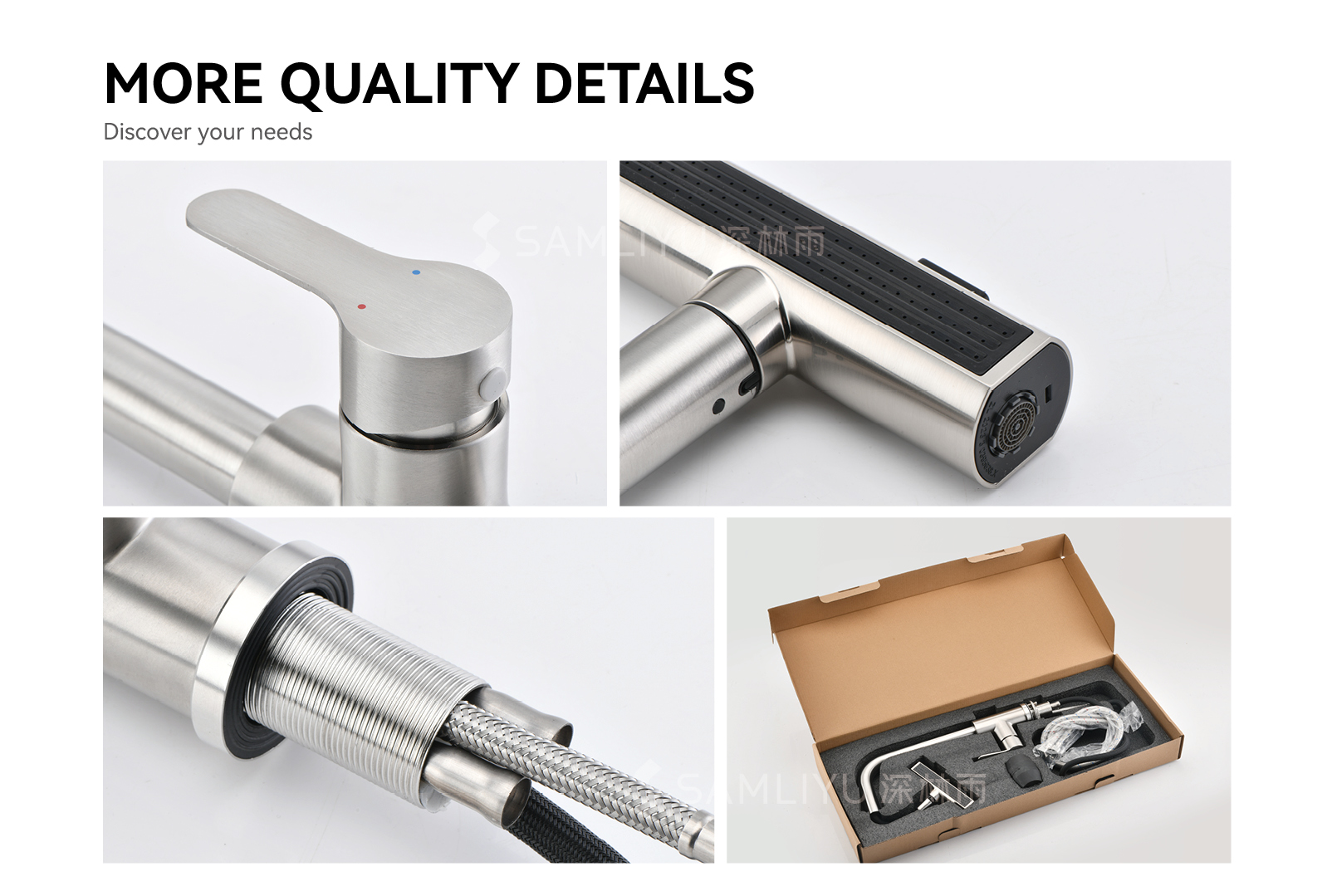 torneira de cozinha em n&iacute;quel escovado