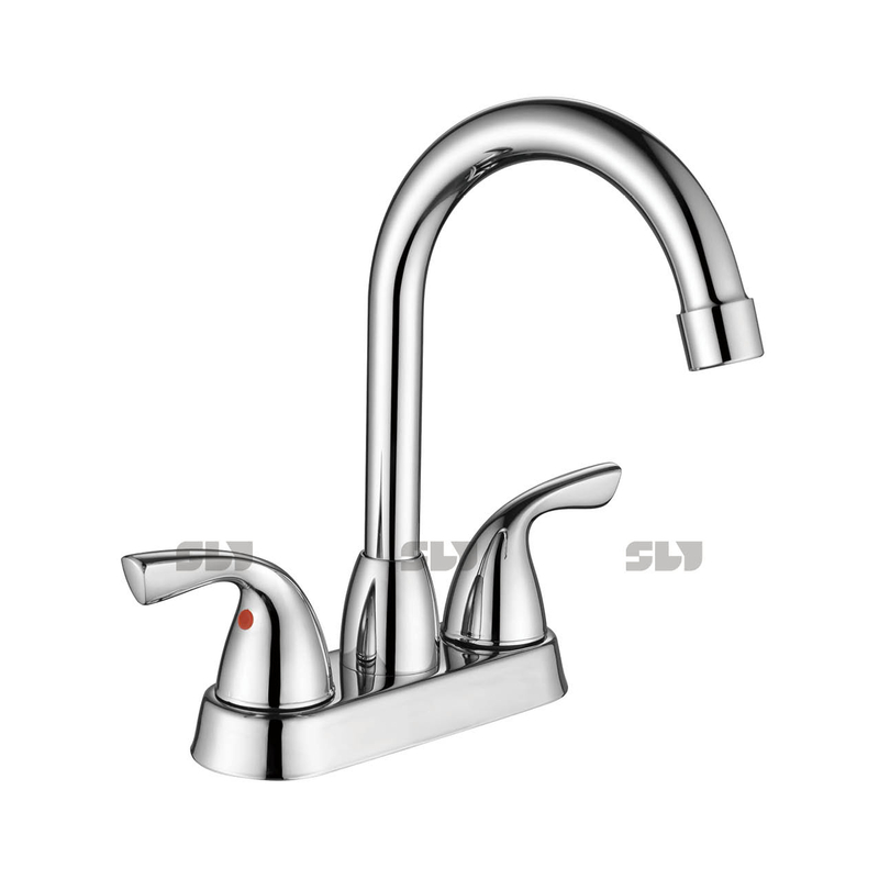 Sly duas alça de alça de níquel escovado Hot e Cold Water Wash Bather Banheiro Torneiras Lavatórias