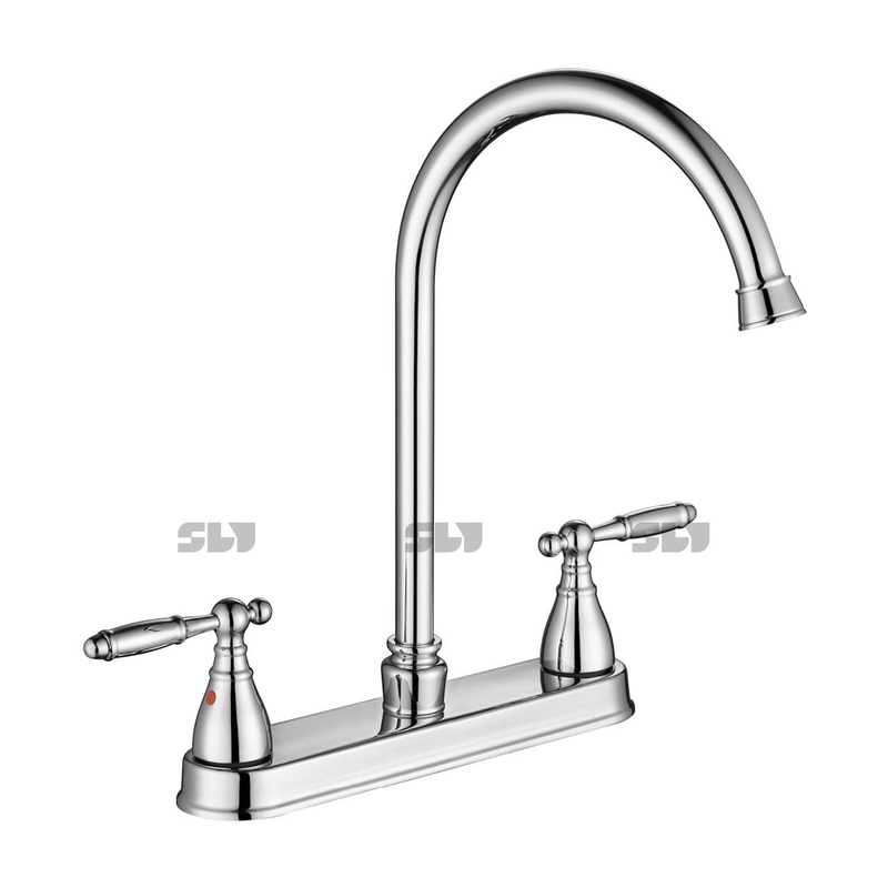 SLY cUPC Torneira de cozinha quente e fria montada no deck Torneira misturadora de água cromada