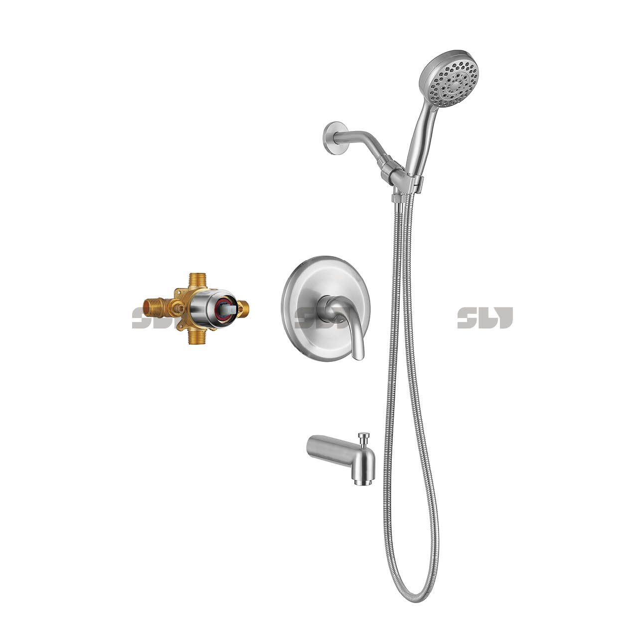 Sly duas funções escovadas de chuveiro dourado combo combo chuveiro de banho de banho chuveiro de banheiro