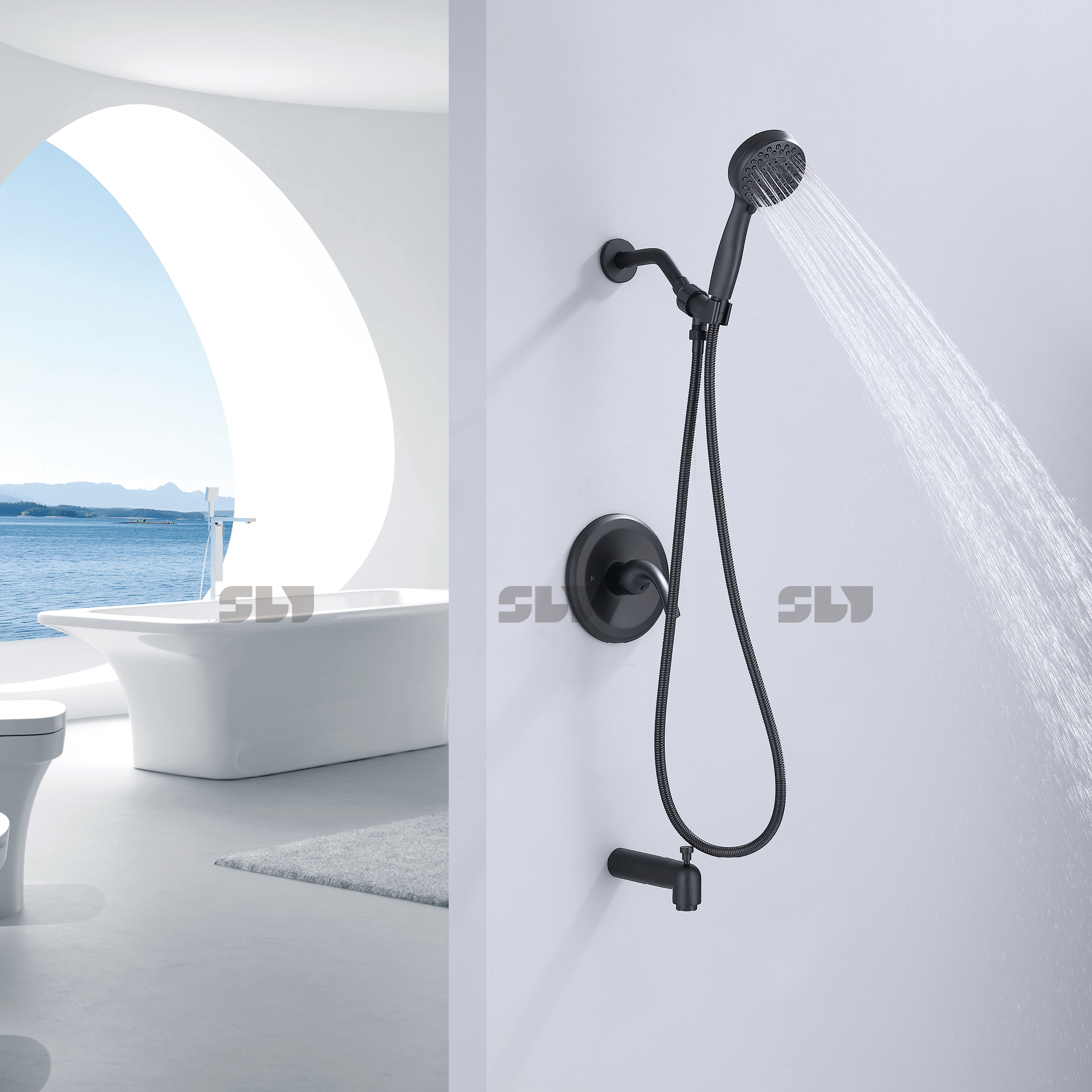 Conjunto de combina&ccedil;&atilde;o de chuveiro Kit de acabamento para banheiro