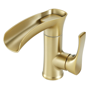 PPA Sly PPA Rose Gold Cachoeira Design Pia do banheiro Misturados de lavagem de orifício de orifício único e torneiras de lavagem única Bacia de mão Torneira
