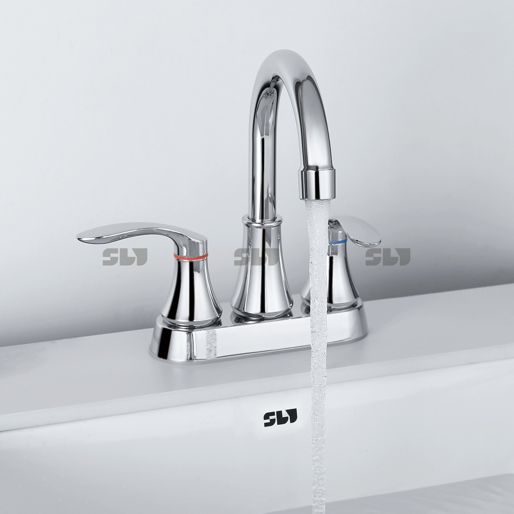 Torneira de banheiro com duas al&ccedil;as