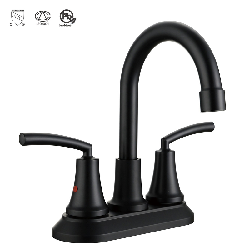 Torneira de banheiro preto fosco de zinco para Bathtub Taps Basin Mixer