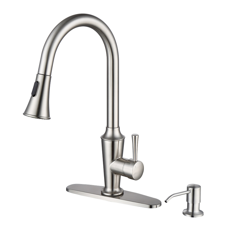 Torneira de cozinha com níquel escovados e escovados