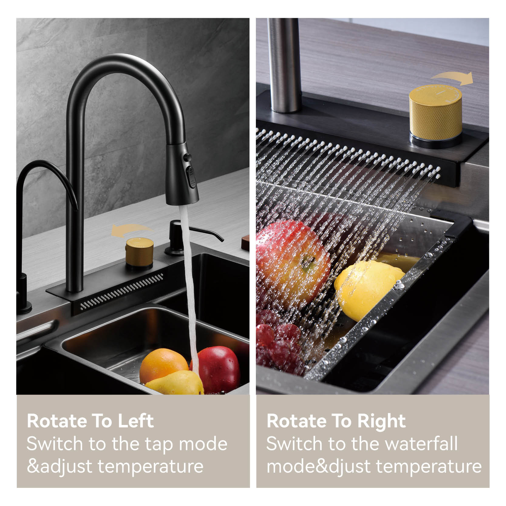 Puxe a torneira da cozinha