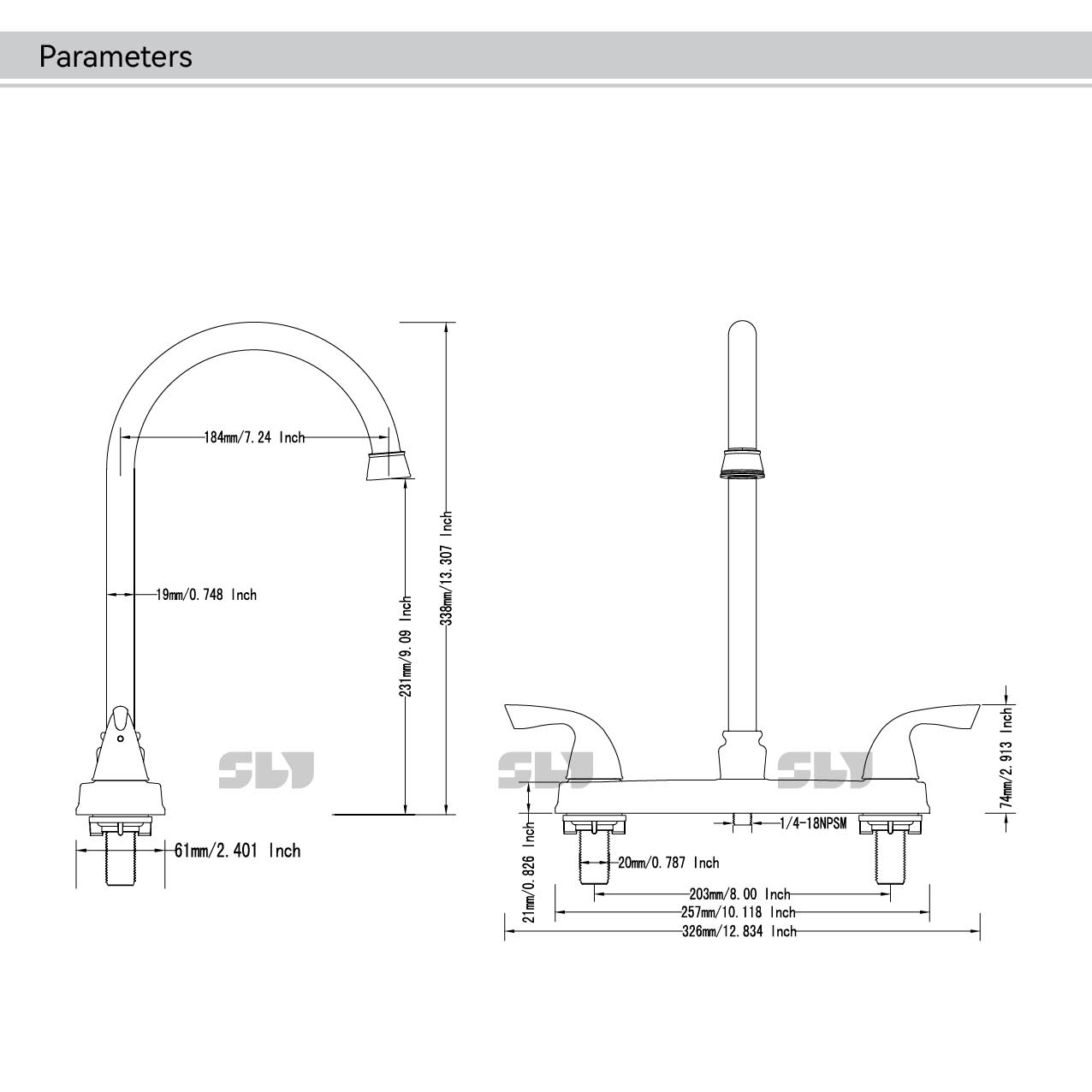 Torneira para pia de cozinha montada no conv&eacute;s