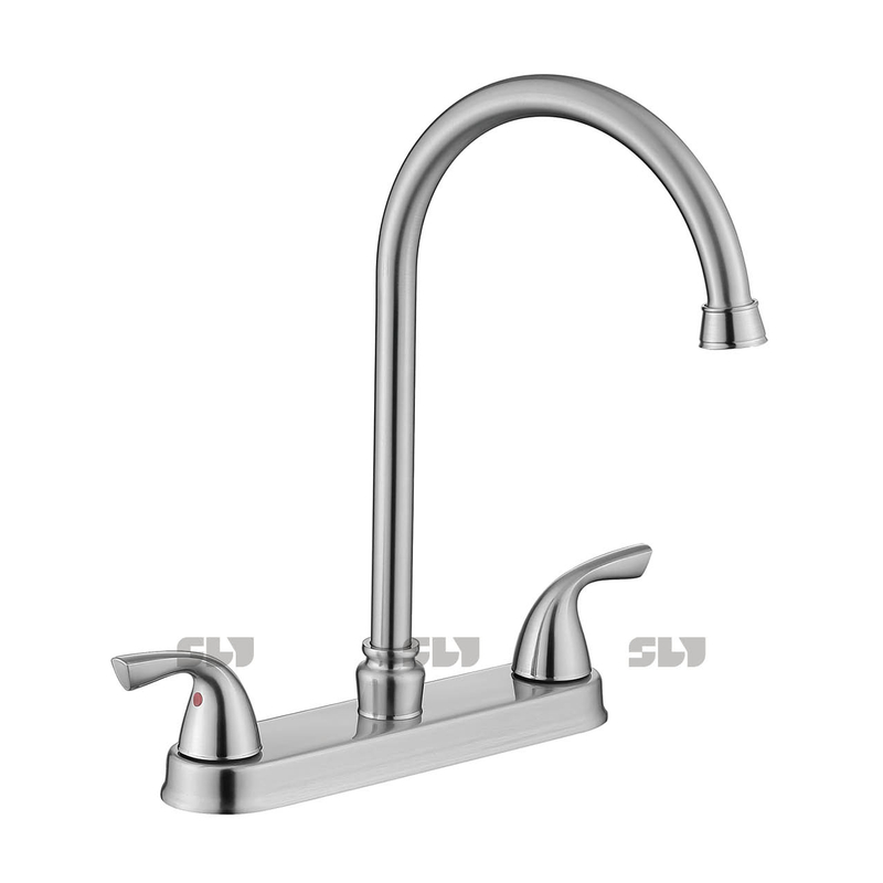 Tap de torneira de cozinha de níquel escovado e quente