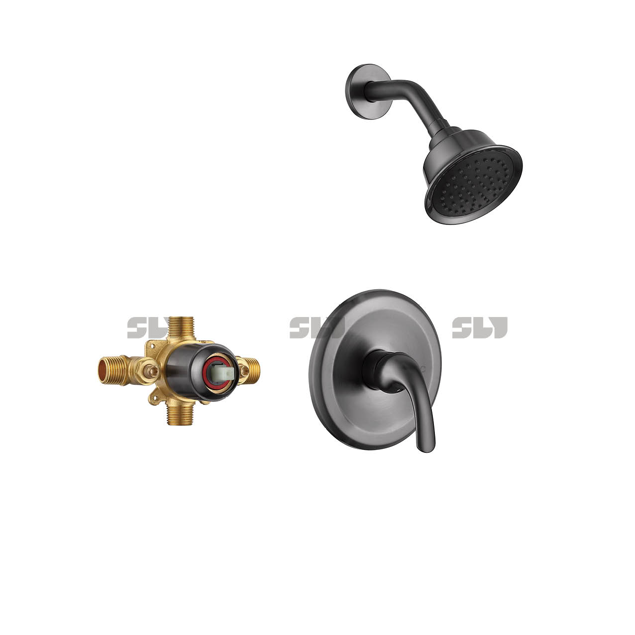 Conjunto de torneira de chuveiro astíssimos Conjunto de mistura de sistema de montagem de parede Brass