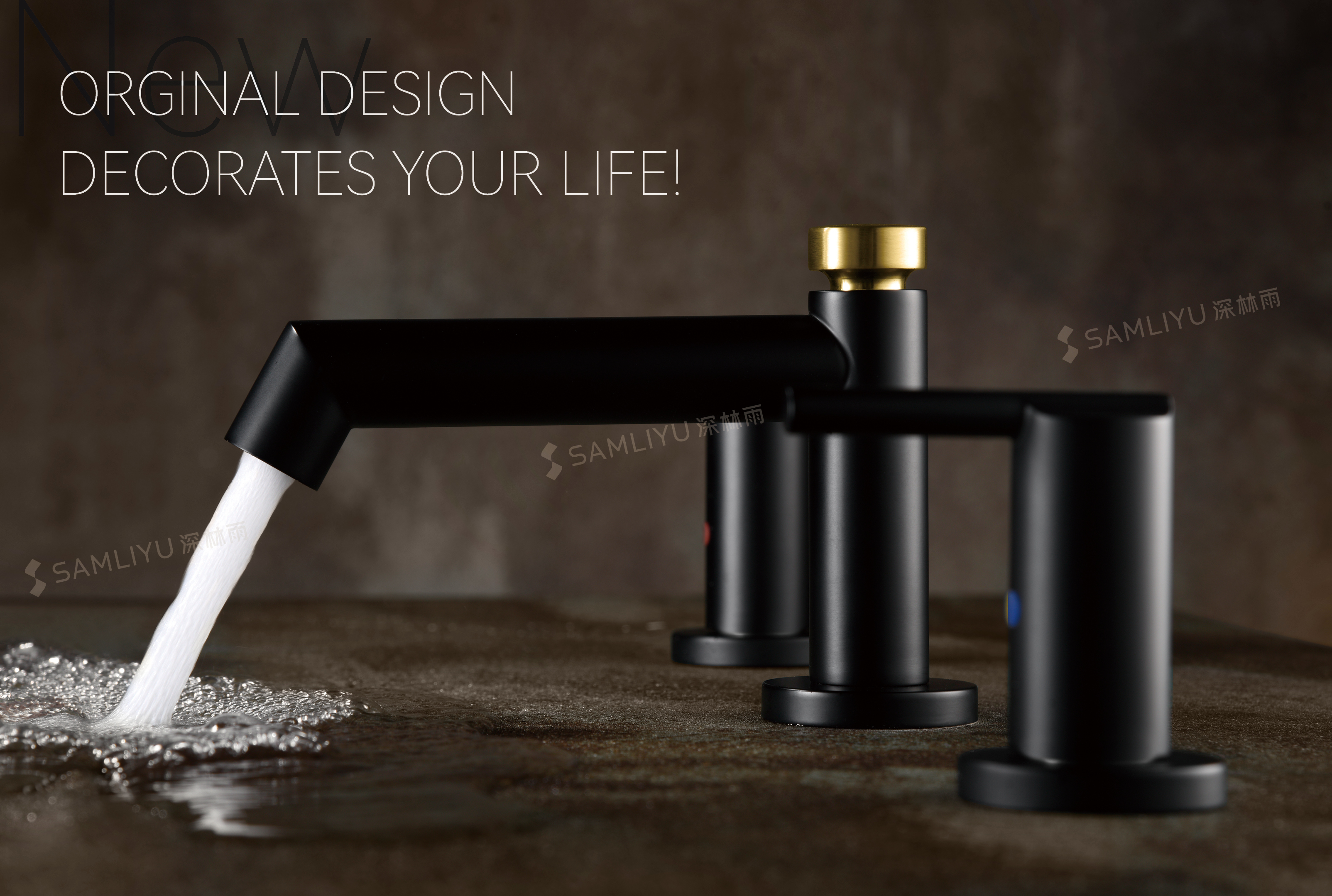 Torneira de banheiro com 3 furos