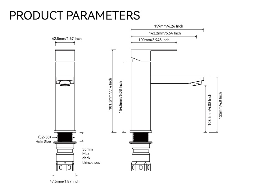 torneira de lavat&oacute;rio de al&ccedil;a &uacute;nica