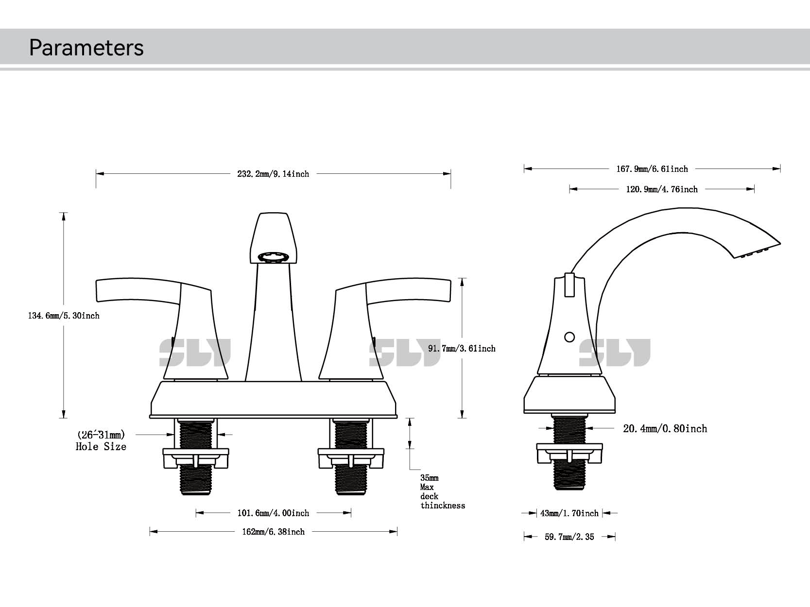 torneira misturadora quente/frio