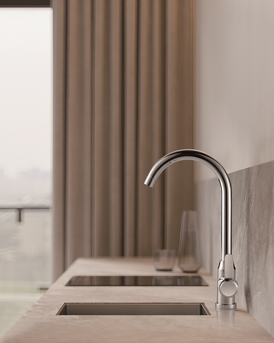 Torneira de cozinha branca de venda branca de venda branca torneira de cozinha de aço cromado 