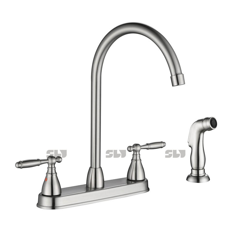Sly dois lidam com 3 buracos de luxo em torneiras de cozinha cromada com pulverizador