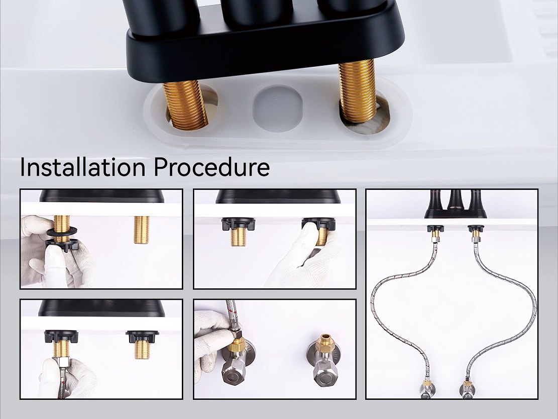 Torneira de banheiro de 3 buracos 