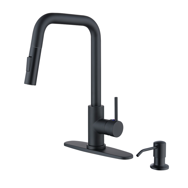 Aprezada House House House Housed and Cold Black Pull Pia da cozinha Torneira