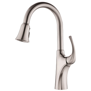 Níquel escovado mixer de torneira de cozinha de alça única moderna