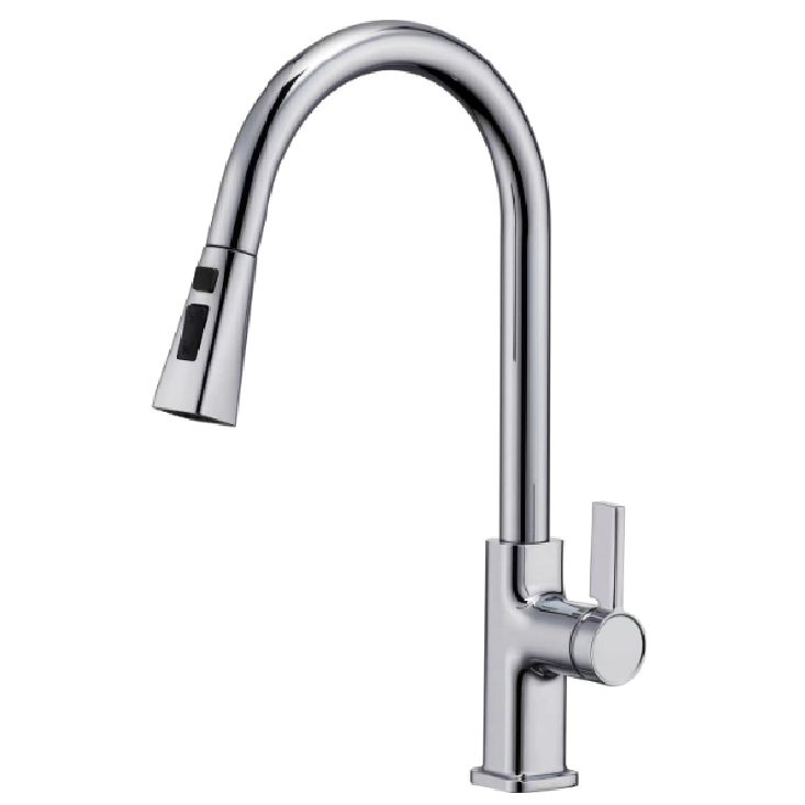 Sly Chrome China Basin Mistor torneira torneira de cozinha com puxar para baixo