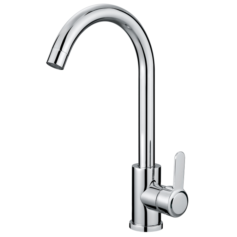 Torneira de pia de cozinha cromada moderna e moderna