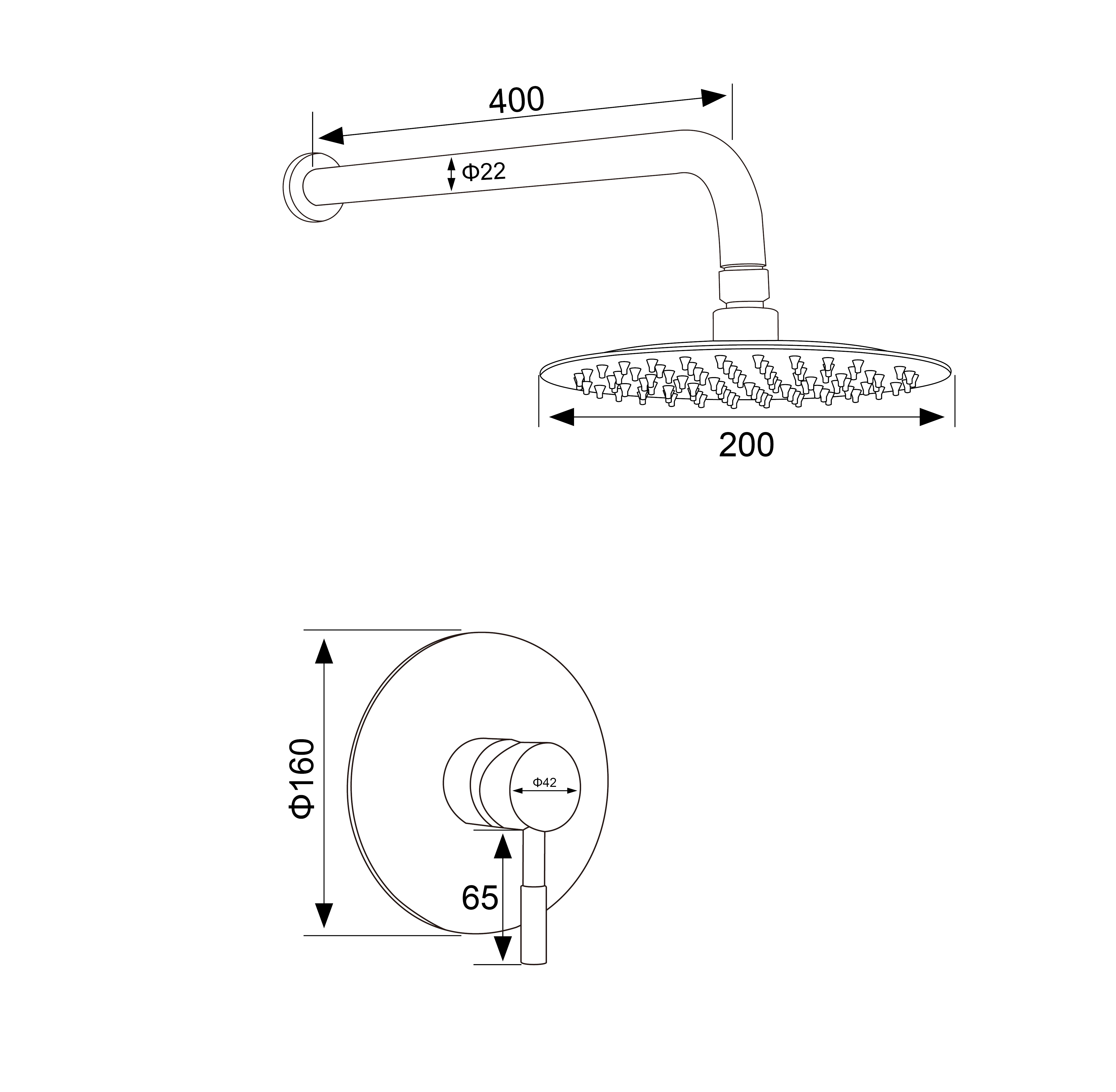 Conjunto de chuveiro de parede Rauvas