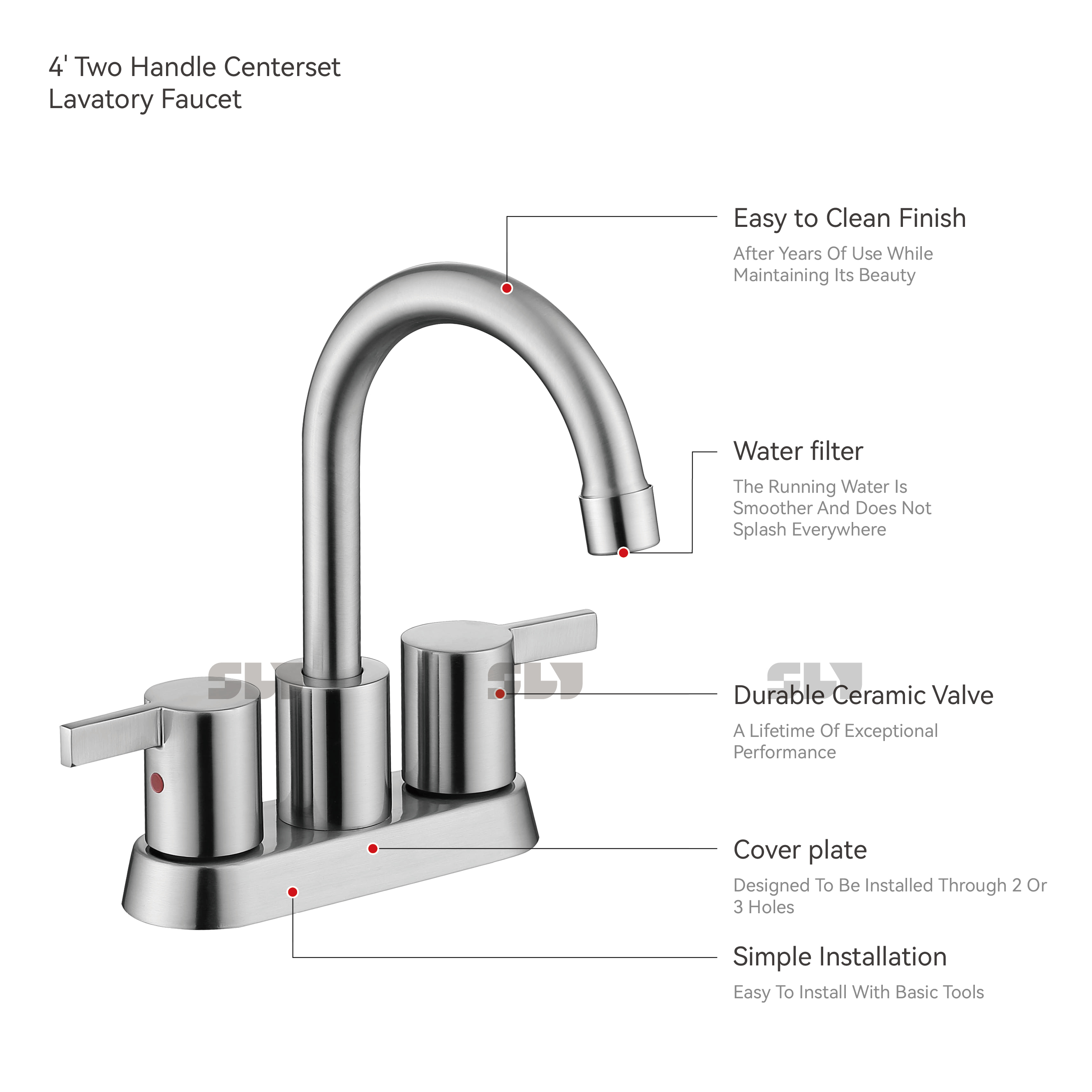 Torneiras de banheiro de 3 buracos 