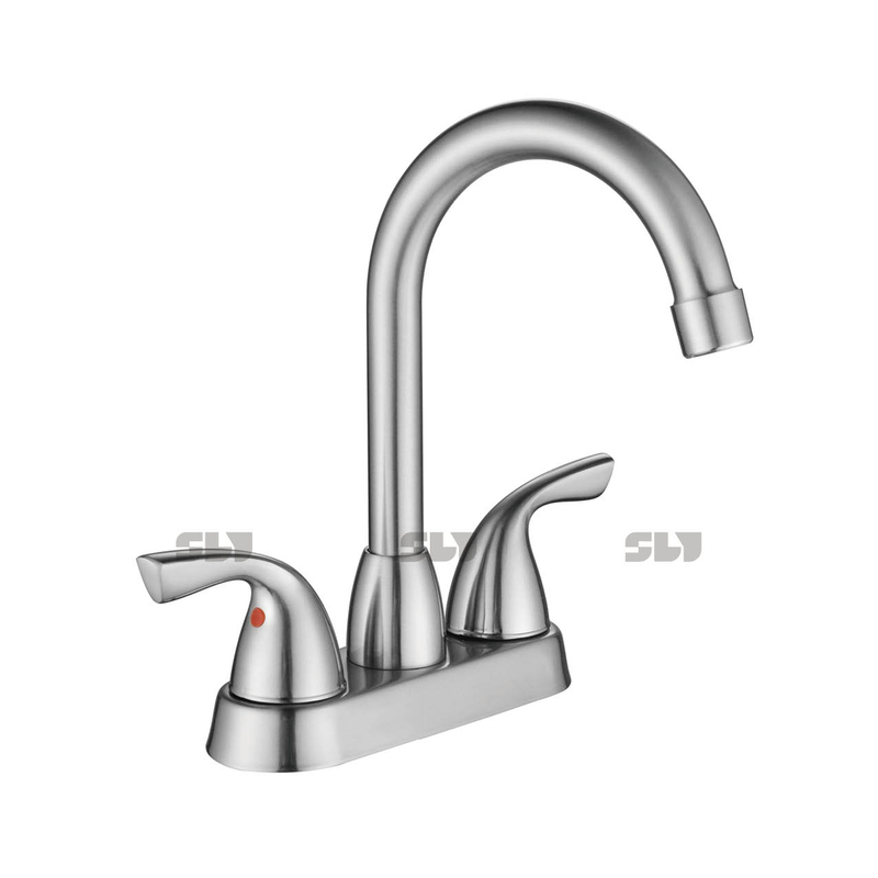 Sly duas alça de alça de níquel escovado Hot e Cold Water Wash Bather Banheiro Torneiras Lavatórias