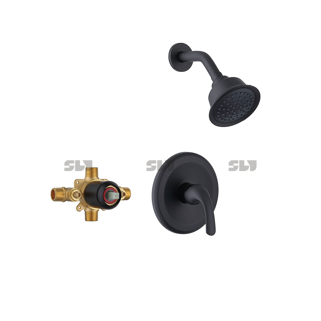 Conjunto de torneira de chuveiro astíssimos Conjunto de mistura de sistema de montagem de parede Brass