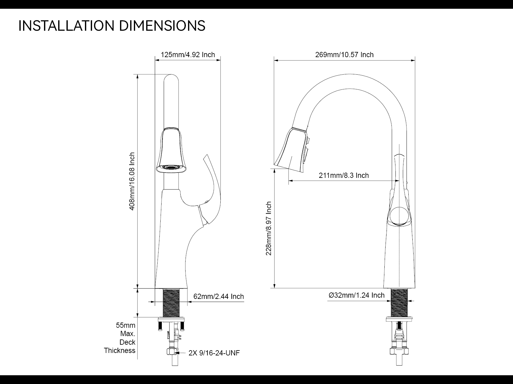 Torneira de cozinha em a&ccedil;o inoxid&aacute;vel 304