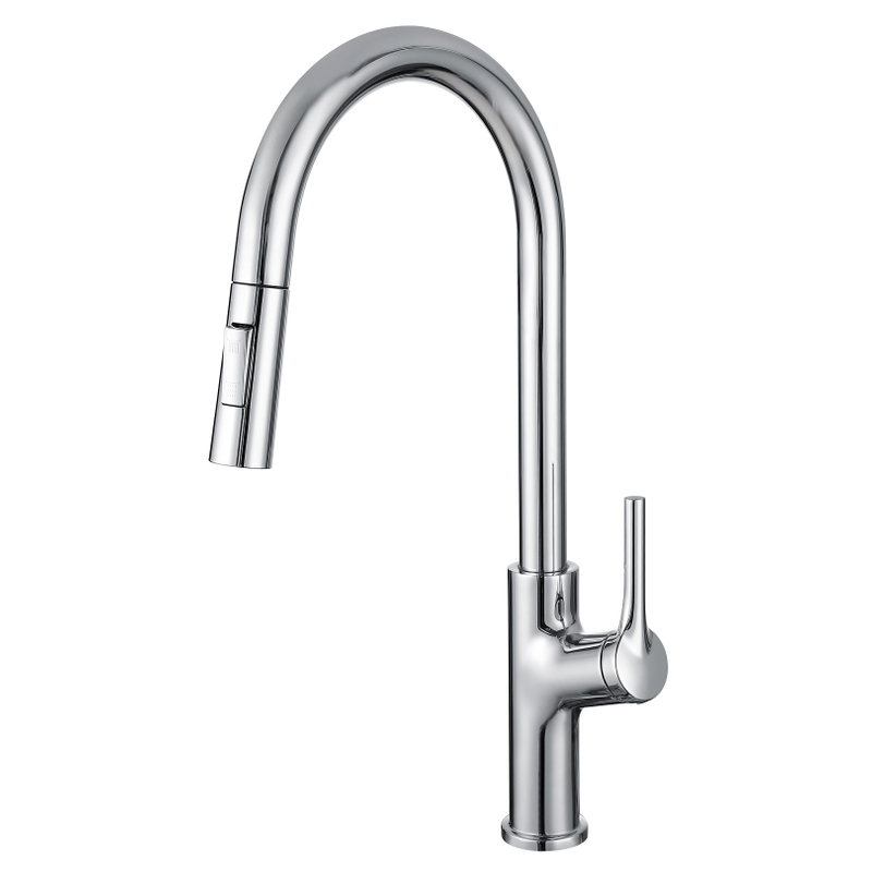 Torneira de pia cromada astíssima com pulverizador de montagem na parede Torneira de cozinha Pull Out Kitchen