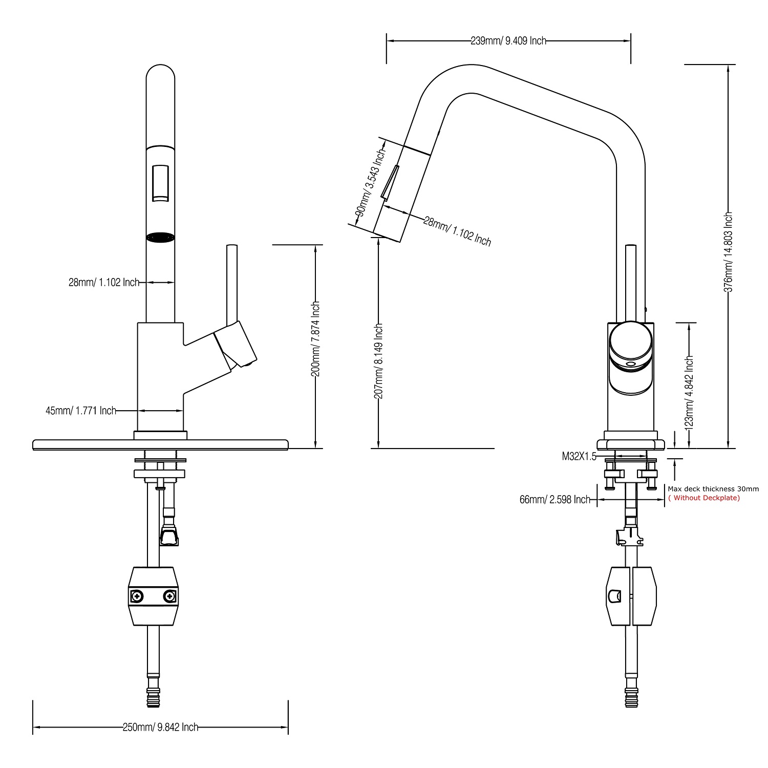 torneira suspensa de cozinha