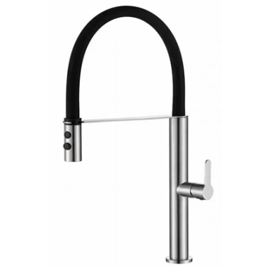 Sly New Trends Torneira de cozinha com 2 em 1 Pull Spray Modern Modern Hold Single Torneira Níquel escovada Torneira